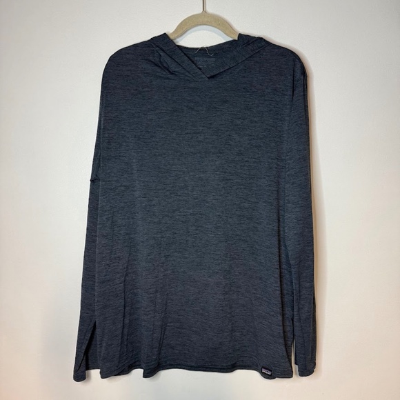 Patagonia Hoodie Blue Heather Capilene Cool Daily Hoody Shirt Long Sleeve - Picture 1 of 4